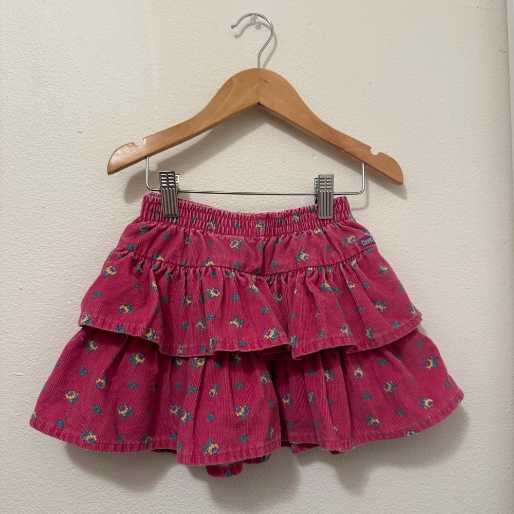 Vintage OshKosh B'gosh Pink Floral Tiered Skirt